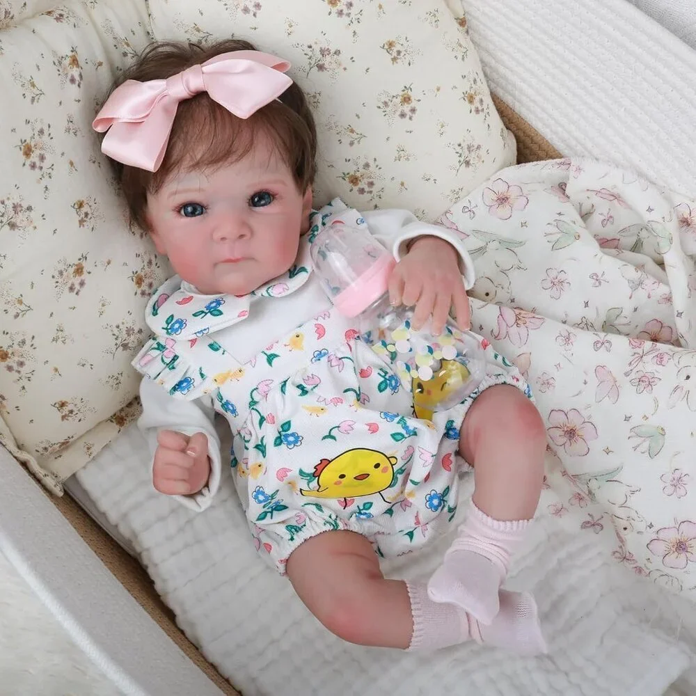 🆕18Inch Soft Cloth Body Newborn Baby Poseable Limbs Lola Doll Reborn Baby Girl